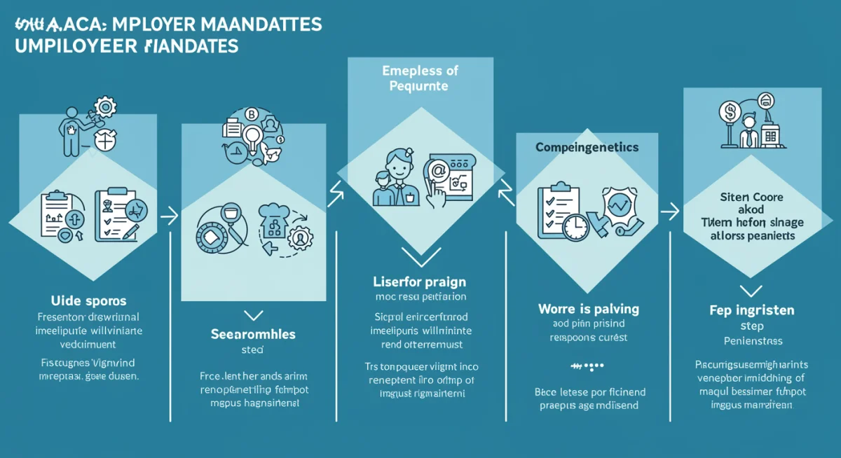 Infographic detailing ACA employer mandate requirements and compliance steps.
