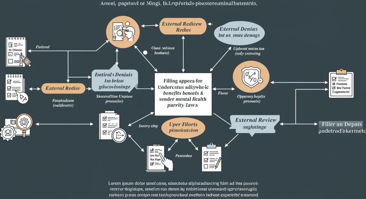 Flowchart illustrating the appeals process for mental health benefit denials