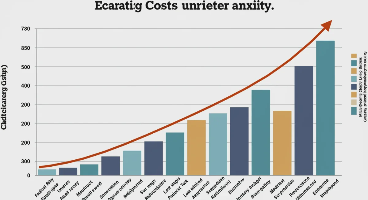 Chart showing the various financial costs of untreated anxiety, including medical and lost productivity.