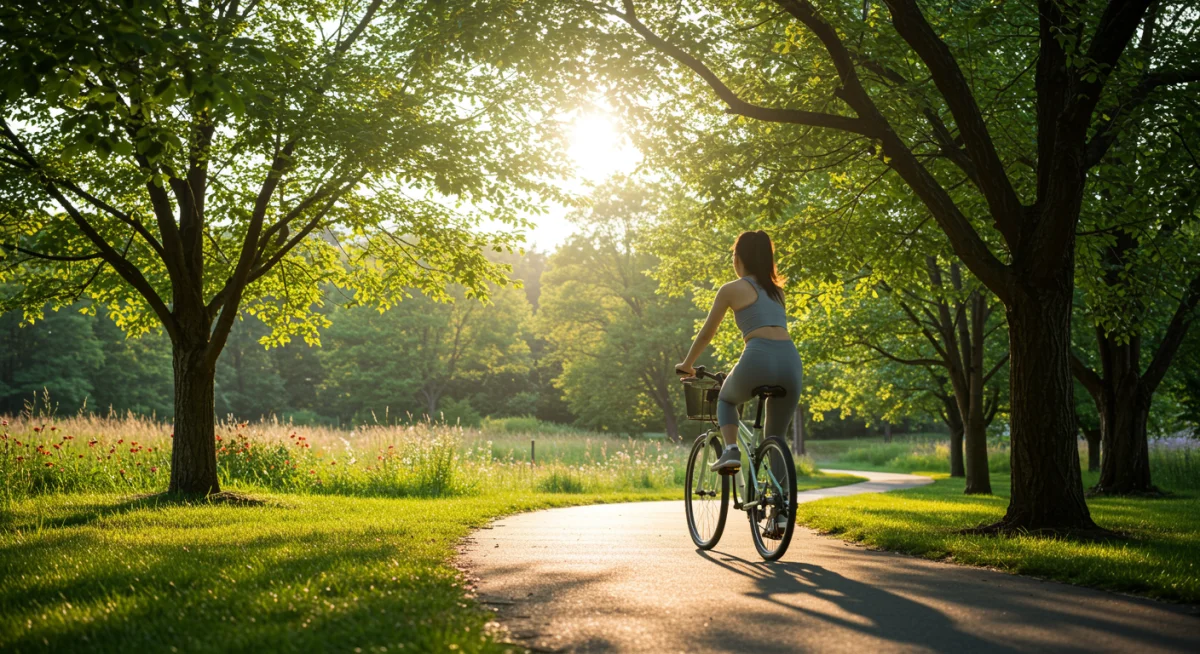 Person exercising outdoors for cardiovascular health