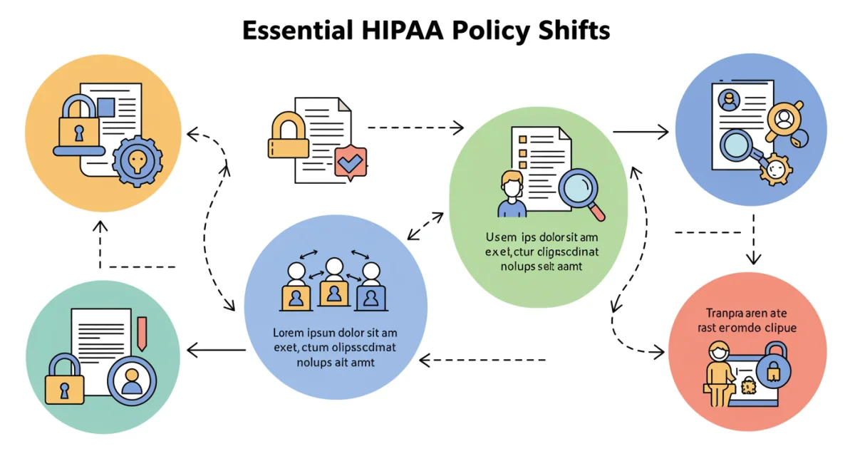 Infographic illustrating four key HIPAA policy shifts affecting healthcare data privacy.