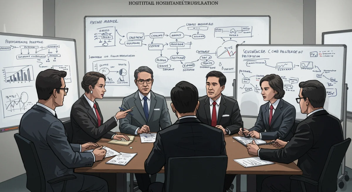 Hospital executives strategizing financial response to CMS policy changes