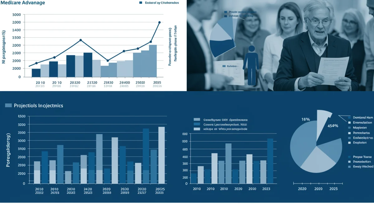 Infographic showing Medicare Advantage enrollment growth projections