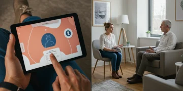 Comparison of mental health app user and traditional therapy session