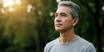 Person practicing mindfulness in nature for sustained addiction recovery