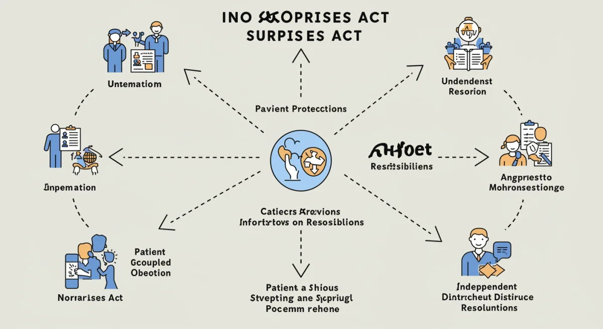 Infographic detailing No Surprises Act key components and patient protections