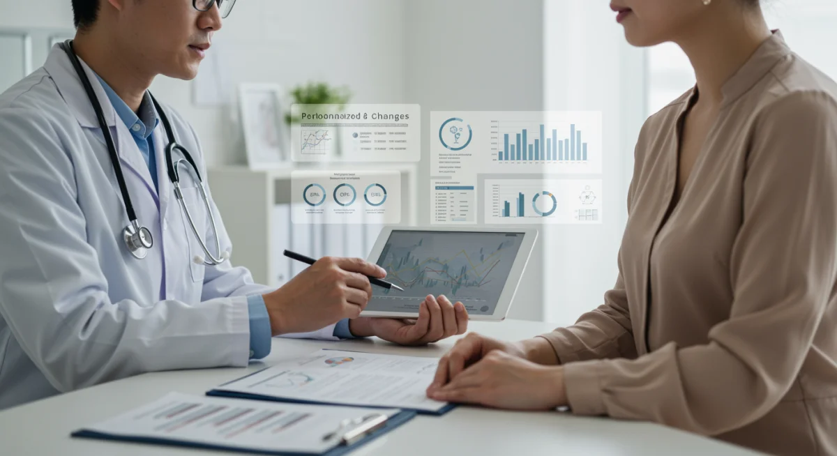 Doctor consulting patient about lifestyle changes