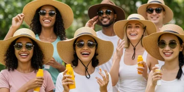 People protecting skin from sun, 2025 prevention