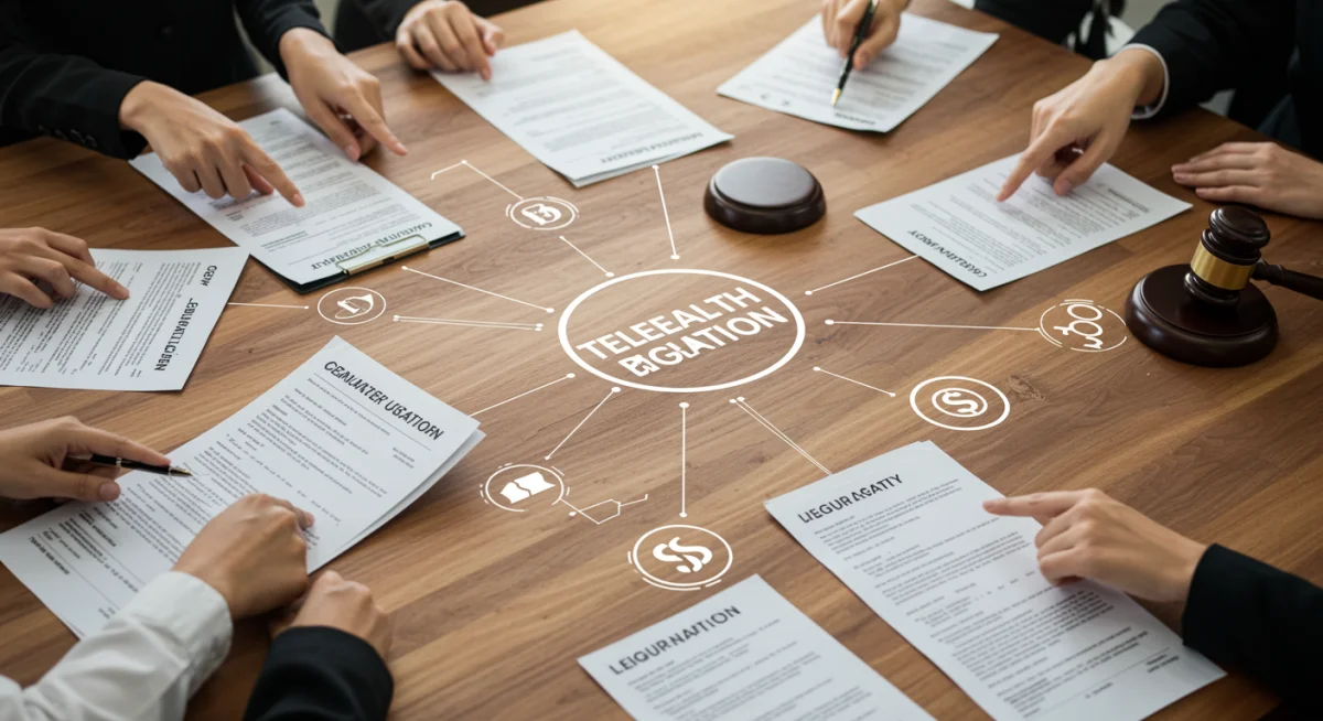 Intricate legal documents and digital policy texts representing regulatory changes
