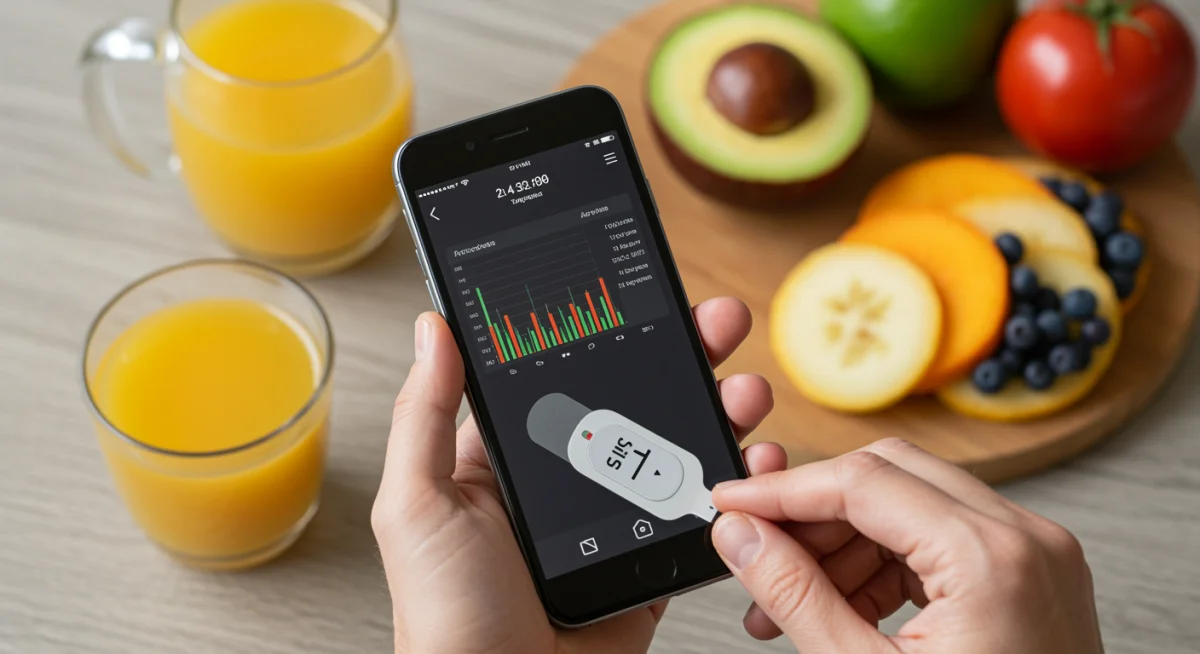 Smart patch for continuous glucose monitoring integrated with a smartphone.